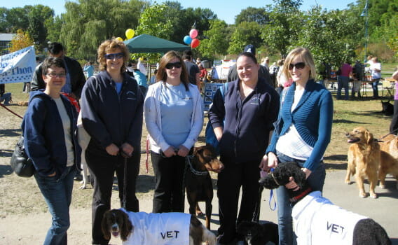 Westbridge Veterinary Hospital staff and friends after Mississauga Humane Society walk-a-thon